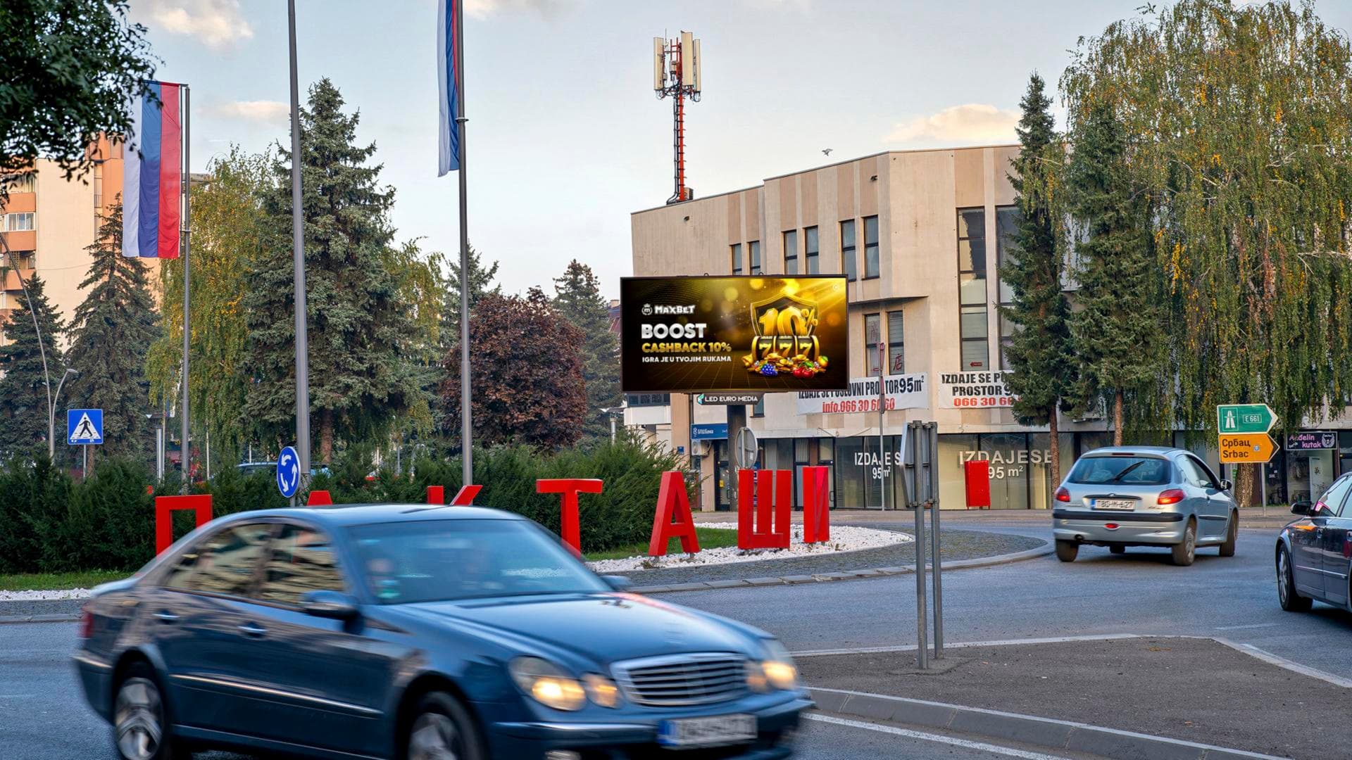 LED Display — Centar, kružni tok, Laktaši
