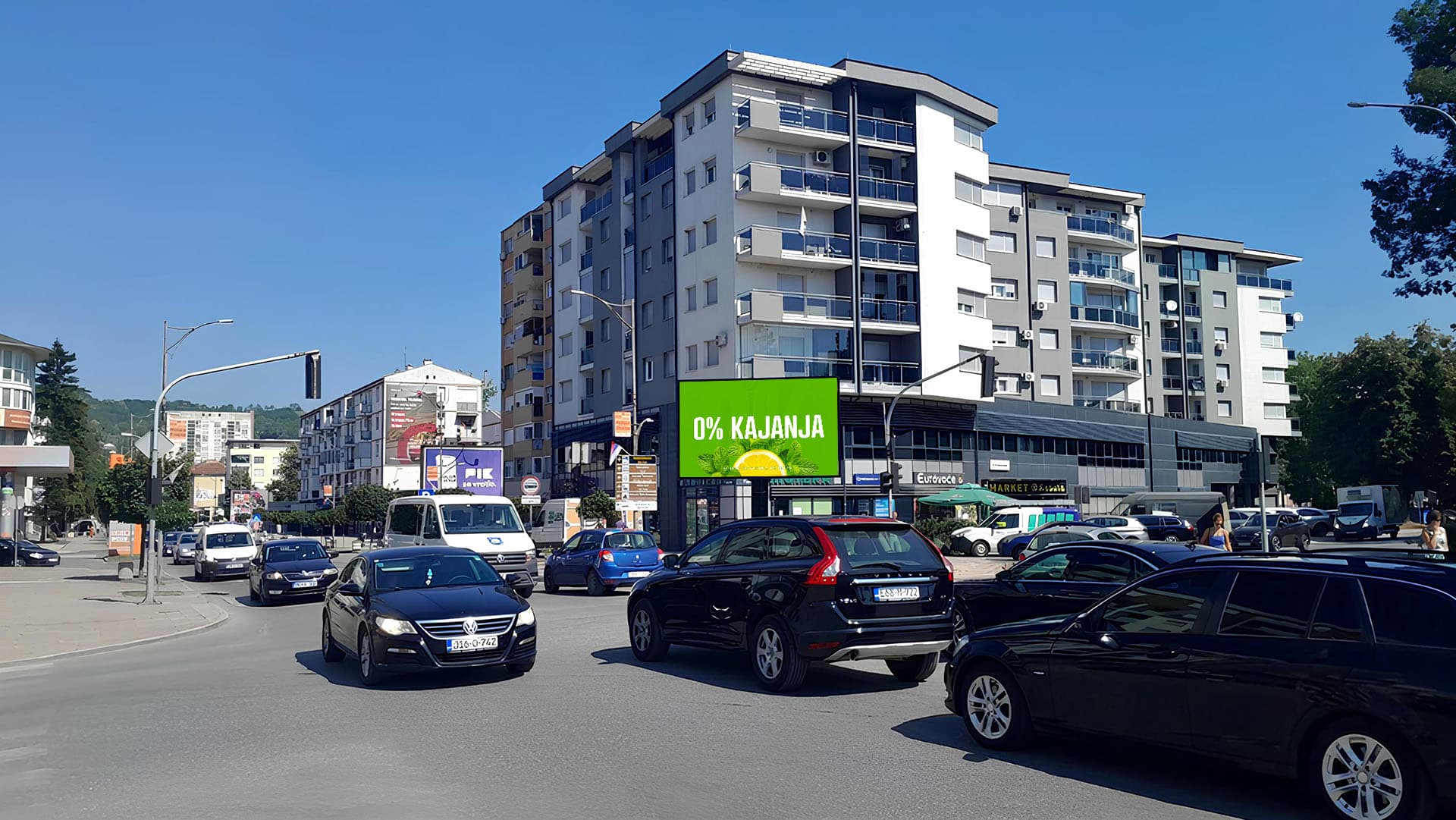 LED Display — Centar, raskrsnica kod Proda Mont, Doboj