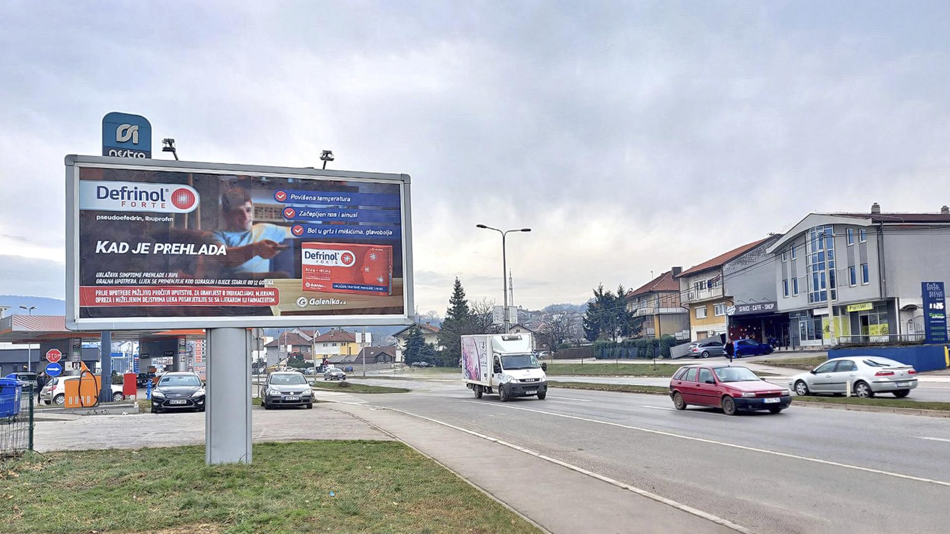 Zapadni tranzit, kod BP NESTRO, prema kružnom toku kod Gimnazije