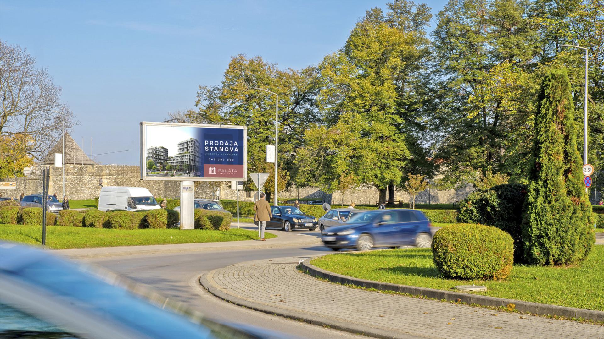Gradski most, kružni tok kod tvrđave Kastel